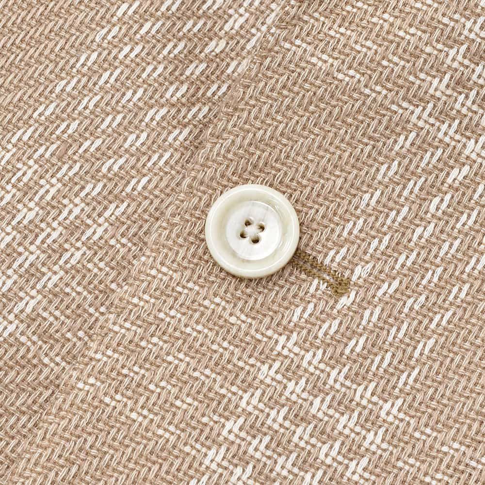 【preSALE!20%off】ラルディーニLARDINIカジュアルジャケットメンズ2Bジャケットコットンリネンブラウン×ホワイトROMAブート二エール付アンフィニッシュ袖ボタン付け代金込みチェック柄国内正規品でらでら公式ブランド