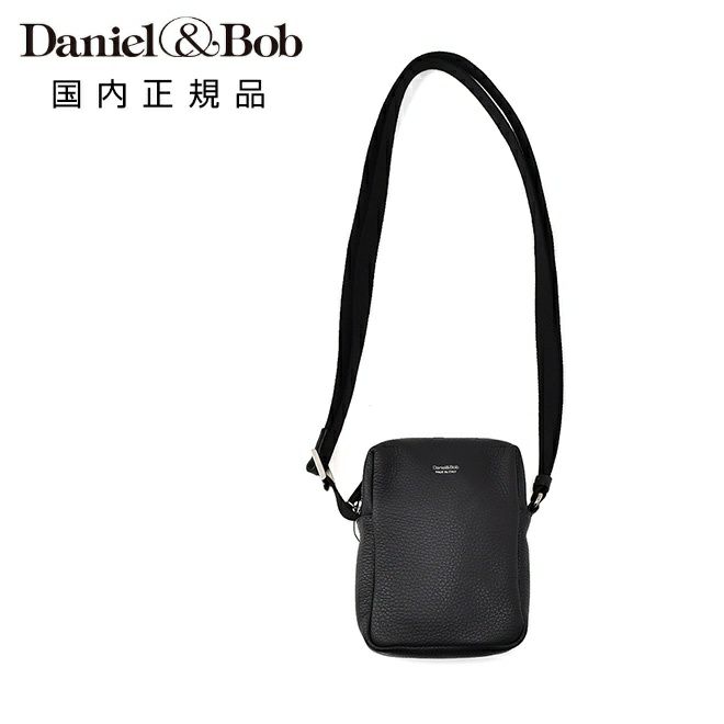 ダニエル&ボブDaniel&Bobショルダーミニポーチ男女兼用コンパクトバッグアルチェALCEシュリンクレザーダニボブブラック黒調節可能コードブランドロゴデザインシルバーパーツ国内正規品でらでら公式ブランド