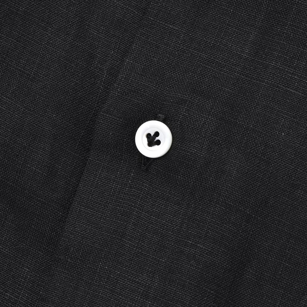 ジャンネットGIANNETTO長袖カジュアルシャツメンズリネン生地ヴィンチフィットVINCIFITブラック黒ホリゾンタル襟製品洗いイタリア製国内正規品でらでら公式ブランド