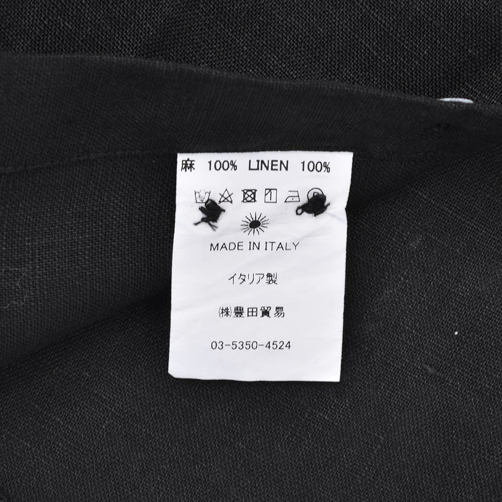 ジャンネットGIANNETTO長袖カジュアルシャツメンズリネン生地ヴィンチフィットVINCIFITブラック黒ホリゾンタル襟製品洗いイタリア製国内正規品でらでら公式ブランド