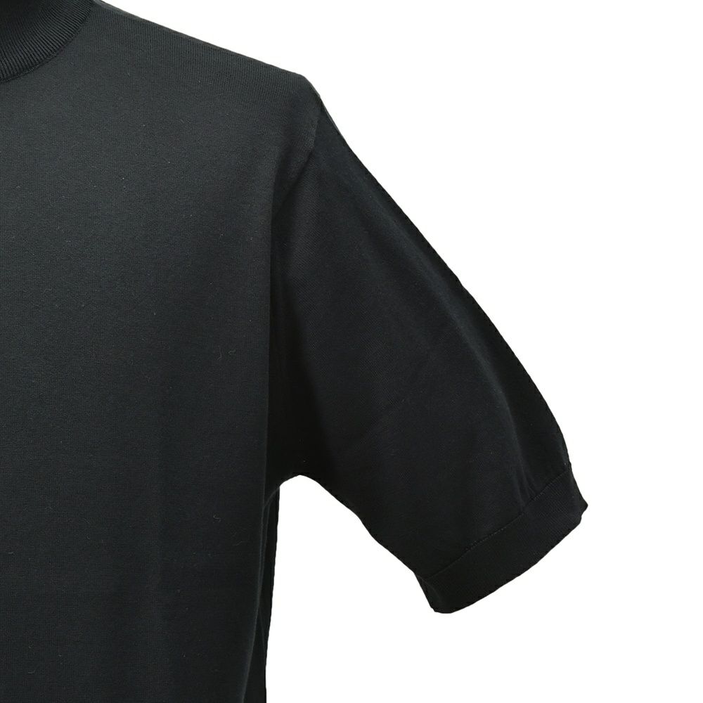 ジョンスメドレーJOHNSMEDLEYモックネックニットメンズ半袖ニットARBERシーアイランドコットン30ゲージブラック黒ハイゲージMODERNFIT国内正規品でらでら公式ブランド