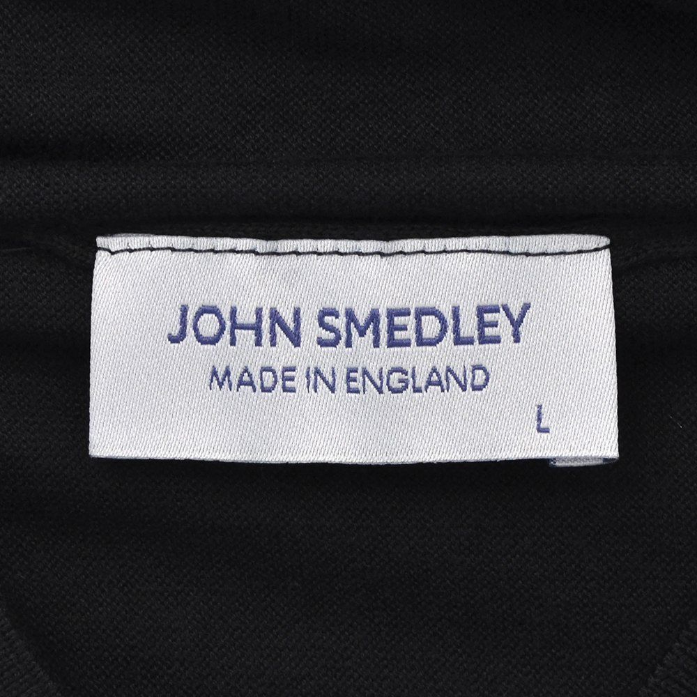 ジョンスメドレーJOHNSMEDLEYモックネックニットメンズ半袖ニットARBERシーアイランドコットン30ゲージブラック黒ハイゲージMODERNFIT国内正規品でらでら公式ブランド