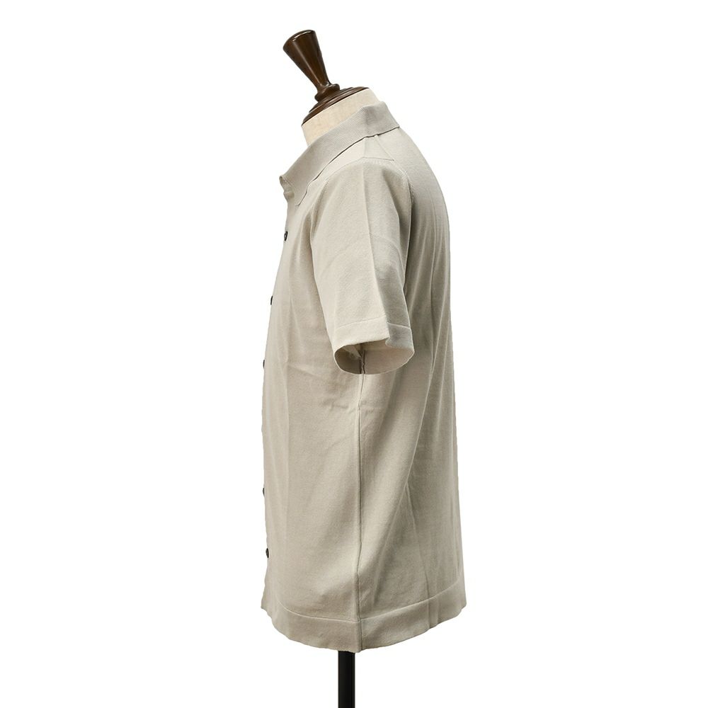 ジョンスメドレーJOHNSMEDLEY半袖ニットシャツメンズカーディガンFOLKEウェルトヘム仕様シーアイランドコットンライトグレー30ゲージEASYFITイージーフィット国内正規品でらでら公式ブランド