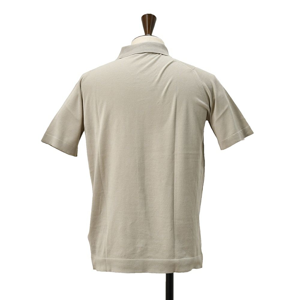 ジョンスメドレーJOHNSMEDLEY半袖ニットシャツメンズカーディガンFOLKEウェルトヘム仕様シーアイランドコットンライトグレー30ゲージEASYFITイージーフィット国内正規品でらでら公式ブランド