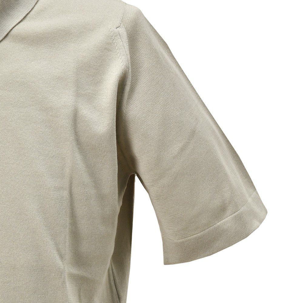 ジョンスメドレーJOHNSMEDLEY半袖ニットシャツメンズカーディガンFOLKEウェルトヘム仕様シーアイランドコットンライトグレー30ゲージEASYFITイージーフィット国内正規品でらでら公式ブランド