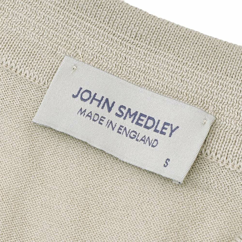 ジョンスメドレーJOHNSMEDLEY半袖ニットシャツメンズカーディガンFOLKEウェルトヘム仕様シーアイランドコットンライトグレー30ゲージEASYFITイージーフィット国内正規品でらでら公式ブランド