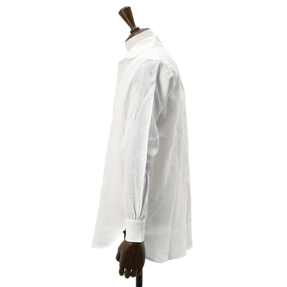 コンションキネットCONCHONQUINETTEリネンシャツメンズ麻シャツLACHEMISEFRONCEセミワイドカラーホワイト白リネン100％フランス製国内正規品でらでら公式ブランド