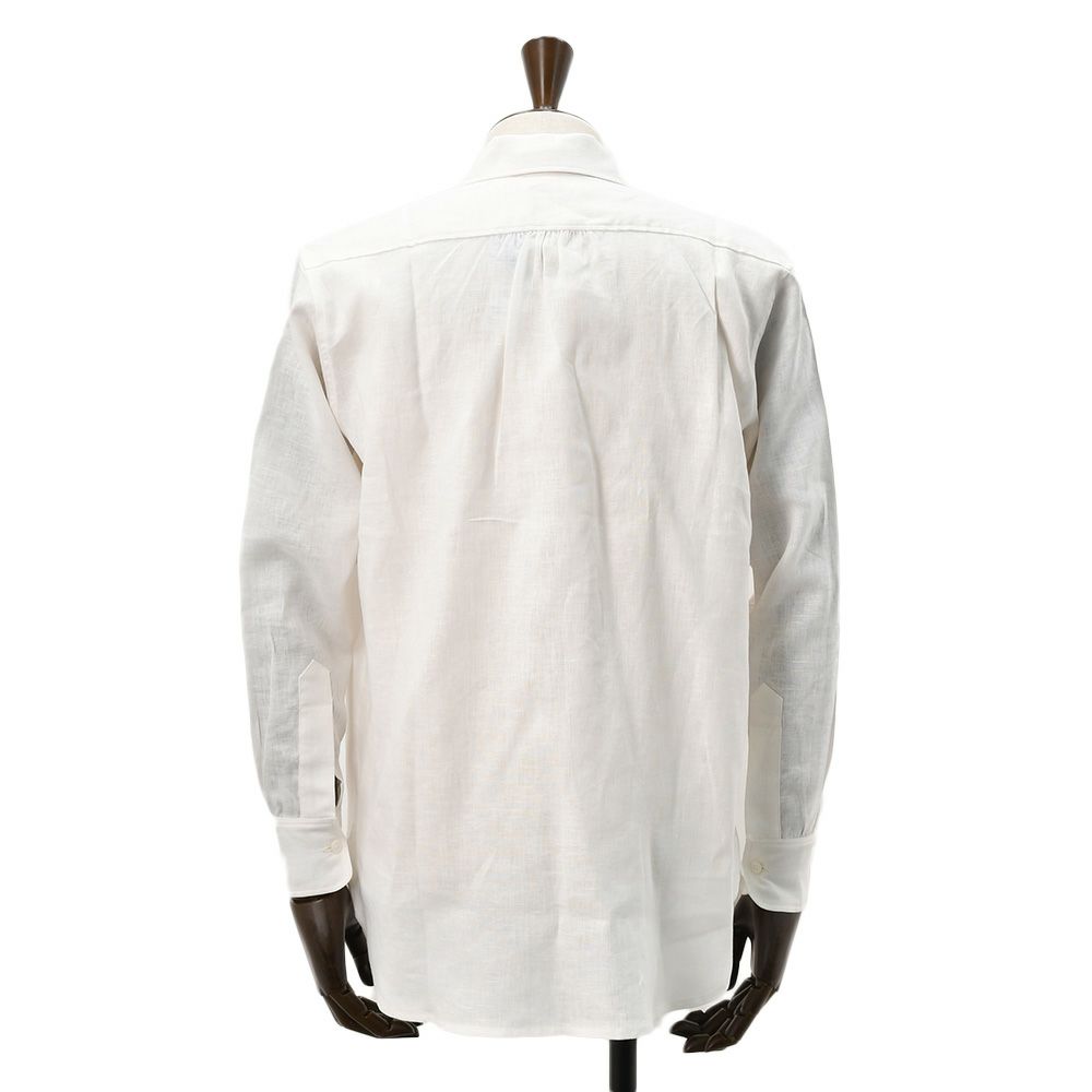 コンションキネットCONCHONQUINETTEリネンシャツメンズ麻シャツLACHEMISEFRONCEセミワイドカラーホワイト白リネン100％フランス製国内正規品でらでら公式ブランド