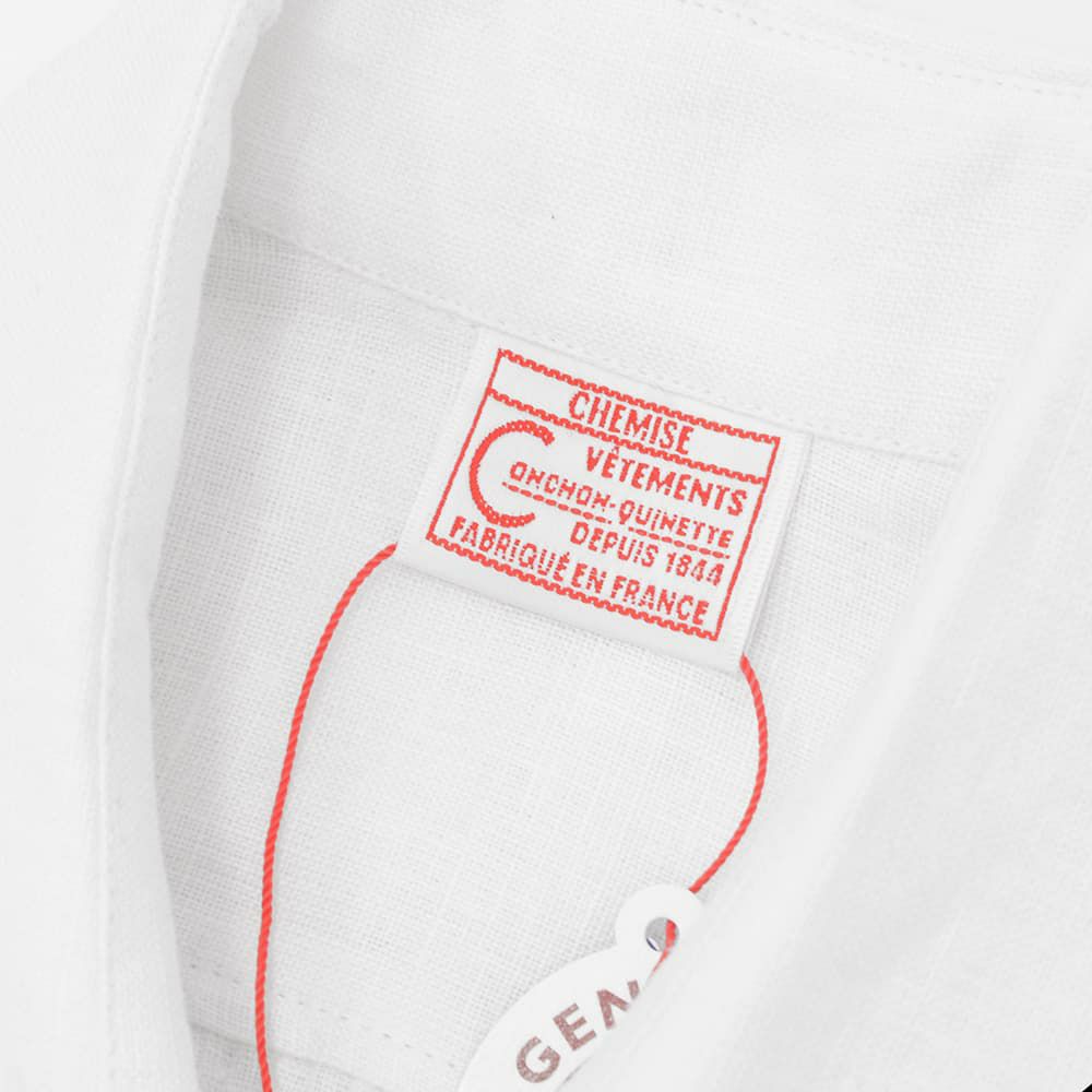 コンションキネットCONCHONQUINETTEリネンシャツメンズ麻シャツLACHEMISEFRONCEセミワイドカラーホワイト白リネン100％フランス製国内正規品でらでら公式ブランド