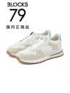 ブロックス79BLOCKS79ローカットスニーカーメンズレースアップシューズJOGGERモデルスエード×ナイロンブランドロゴグレー×ホワイトラバーソール国内正規品でらでら公式ブランド