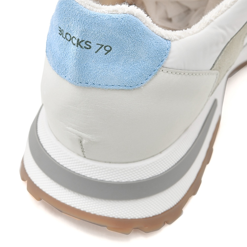 ブロックス79BLOCKS79ローカットスニーカーメンズレースアップシューズJOGGERモデルスエード×ナイロンブランドロゴグレー×ホワイトラバーソール国内正規品でらでら公式ブランド