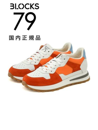 ブロックス79BLOCKS79ローカットスニーカーメンズレースアップシューズJOGGERモデルスエード×ナイロンブランドロゴレッド×ホワイトラバーソール国内正規品でらでら公式ブランド