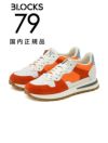 ブロックス79BLOCKS79ローカットスニーカーメンズレースアップシューズJOGGERモデルスエード×ナイロンブランドロゴレッド×ホワイトラバーソール国内正規品でらでら公式ブランド