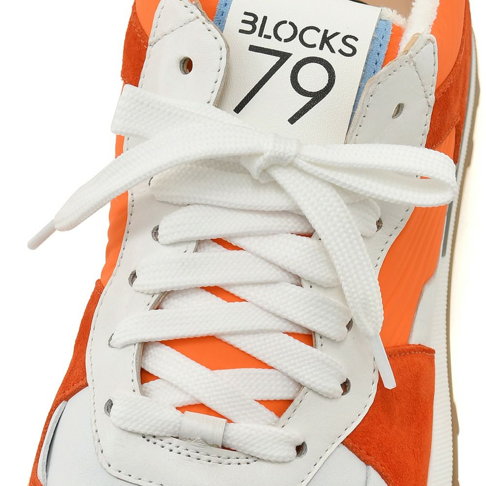 ブロックス79BLOCKS79ローカットスニーカーメンズレースアップシューズJOGGERモデルスエード×ナイロンブランドロゴレッド×ホワイトラバーソール国内正規品でらでら公式ブランド