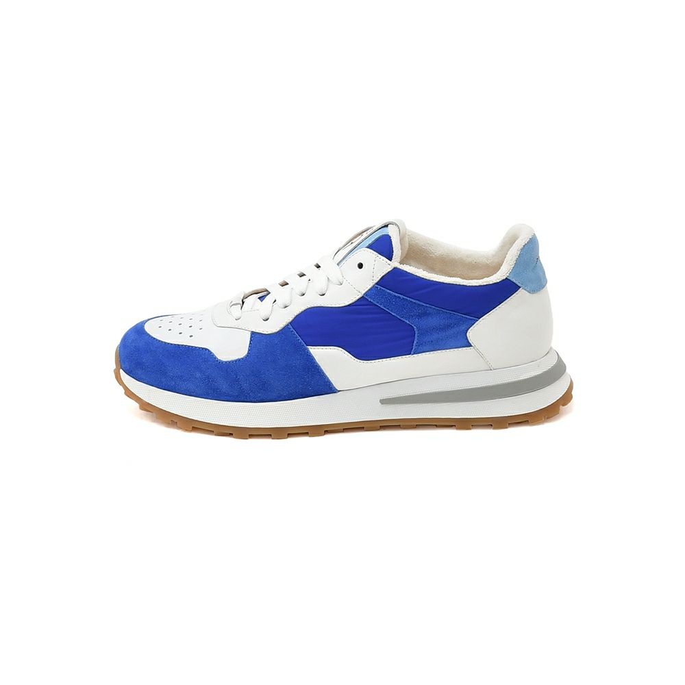 ブロックス79BLOCKS79ローカットスニーカーメンズレースアップシューズJOGGERモデルスエード×ナイロンブランドロゴブルー×ホワイトラバーソール国内正規品でらでら公式ブランド