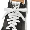 ブロックス79BLOCKS79レザースニーカーメンズレースアップシューズCOBIモデルブラックナンバリング風デザインブラック黒厚底ソール国内正規品でらでら公式ブランド