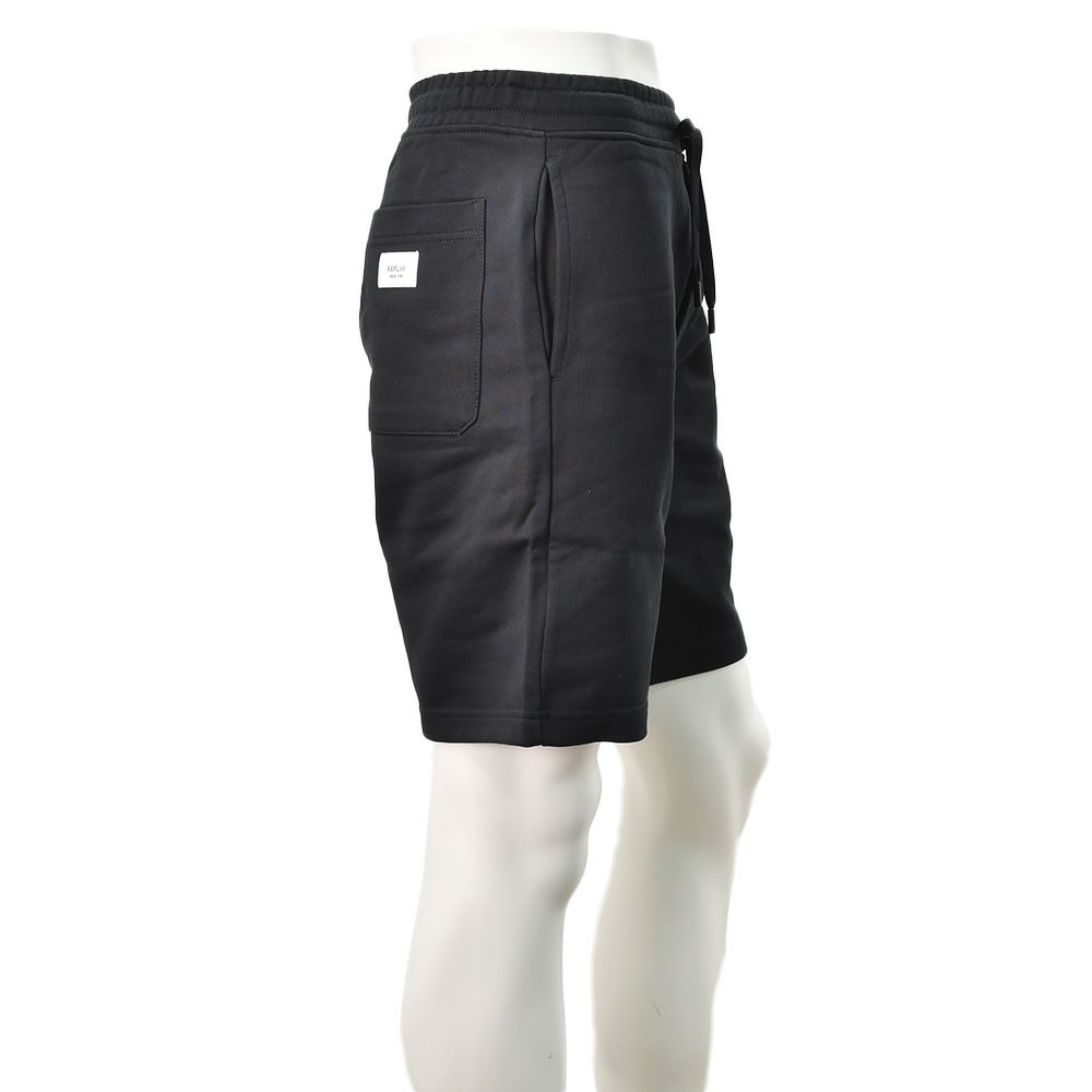 リプレイREPLAYイージーショーツメンズM9032ハーフパンツブラック黒コットンスウェットレギュラーシルエット国内正規品でらでら公式ブランド