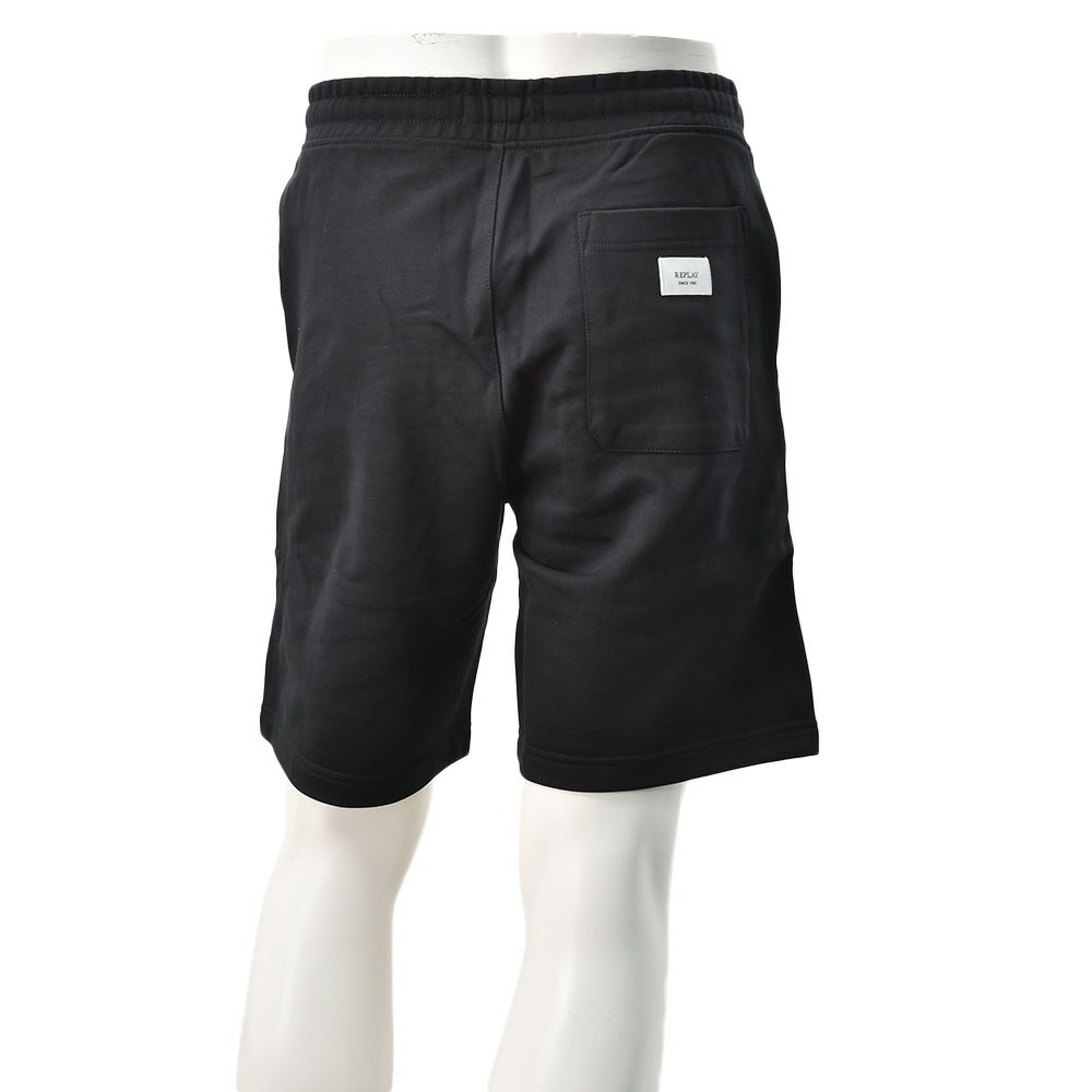 リプレイREPLAYイージーショーツメンズM9032ハーフパンツブラック黒コットンスウェットレギュラーシルエット国内正規品でらでら公式ブランド