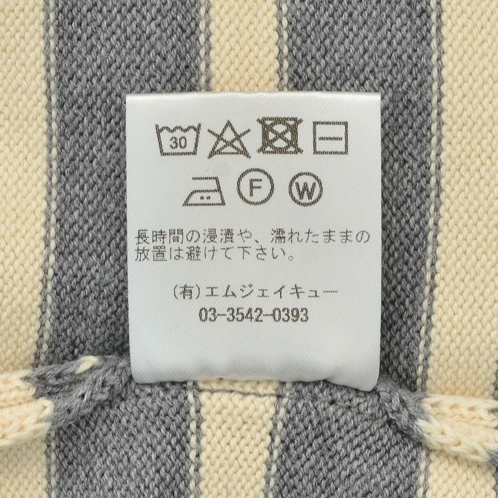 カネルKANELLバスクシャツメンズ長袖ニットソーボナパルトBONAPARTEクルーネックメランジグレー×エクリュボーダーオーガニックコットンヴィンテージリブ国内正規品でらでら公式ブランド