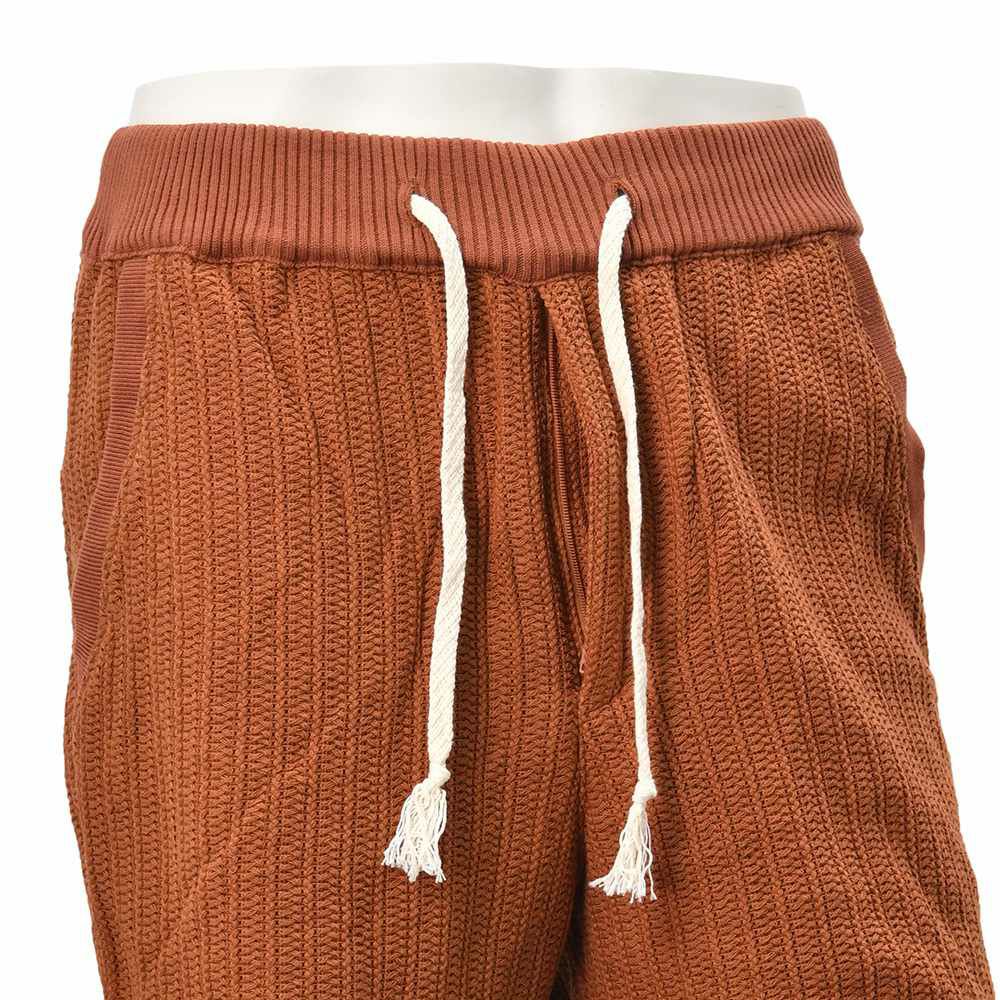 シーグリーンSeagreenハーフパンツメンズショートパンツCrochetLikeRusselKnitレンガラッセル素材コットンリネンゴムウエスト&ドローコード調節国内正規品でらでら公式ブランド