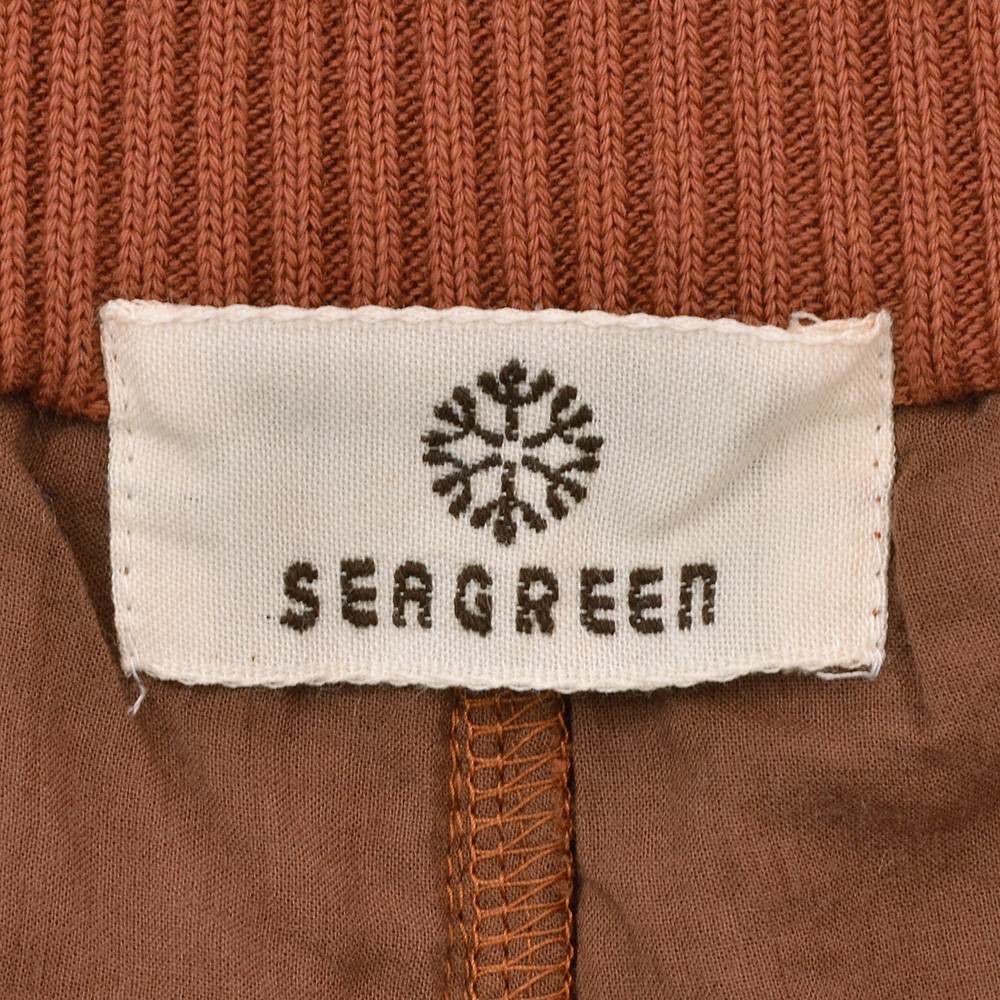 シーグリーンSeagreenハーフパンツメンズショートパンツCrochetLikeRusselKnitレンガラッセル素材コットンリネンゴムウエスト&ドローコード調節国内正規品でらでら公式ブランド