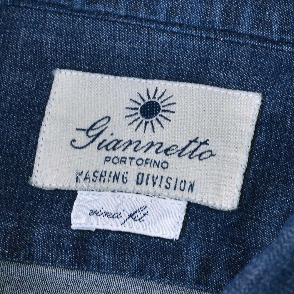 ジャンネットGIANNETTO長袖カジュアルシャツメンズコットンシャンブレー生地ヴィンチフィットVINCIFITインディゴウォッシュWASHINGDIVISIONウォッシングデヴィジョンイタリア製国内正規品でらでら公式ブランド