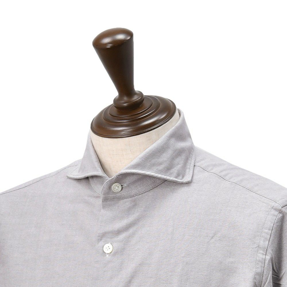 ジャンネットGIANNETTO長袖カジュアルシャツメンズロイヤルオックスフォード生地ヴィンチフィットVINCIFITグレーホリゾンタル襟コットン100％イタリア製国内正規品でらでら公式ブランド