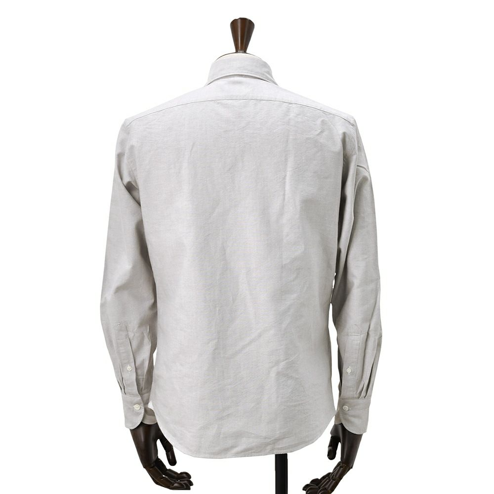 ジャンネットGIANNETTO長袖カジュアルシャツメンズロイヤルオックスフォード生地ヴィンチフィットVINCIFITグレーホリゾンタル襟コットン100％イタリア製国内正規品でらでら公式ブランド