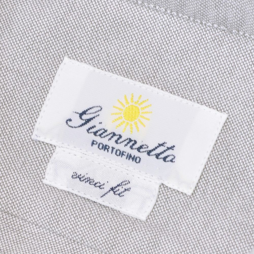 ジャンネットGIANNETTO長袖カジュアルシャツメンズロイヤルオックスフォード生地ヴィンチフィットVINCIFITグレーホリゾンタル襟コットン100％イタリア製国内正規品でらでら公式ブランド