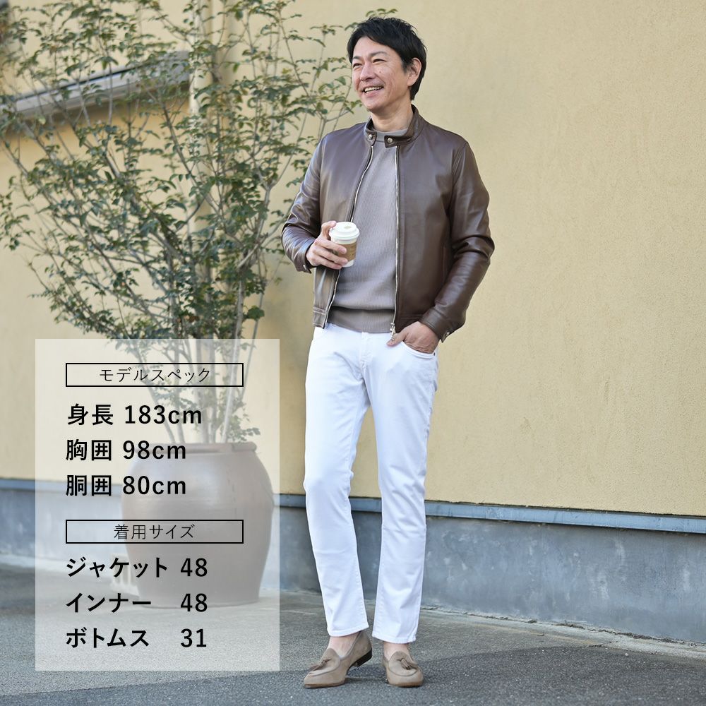 【preSALE!20%off】インコテックスブルーディヴィジョンINCOTEXBLUEDIVISIONデニムパンツメンズストレッチジーンズホワイトスリムテーパードレザーバックパッチ国内正規品でらでら公式ブランド