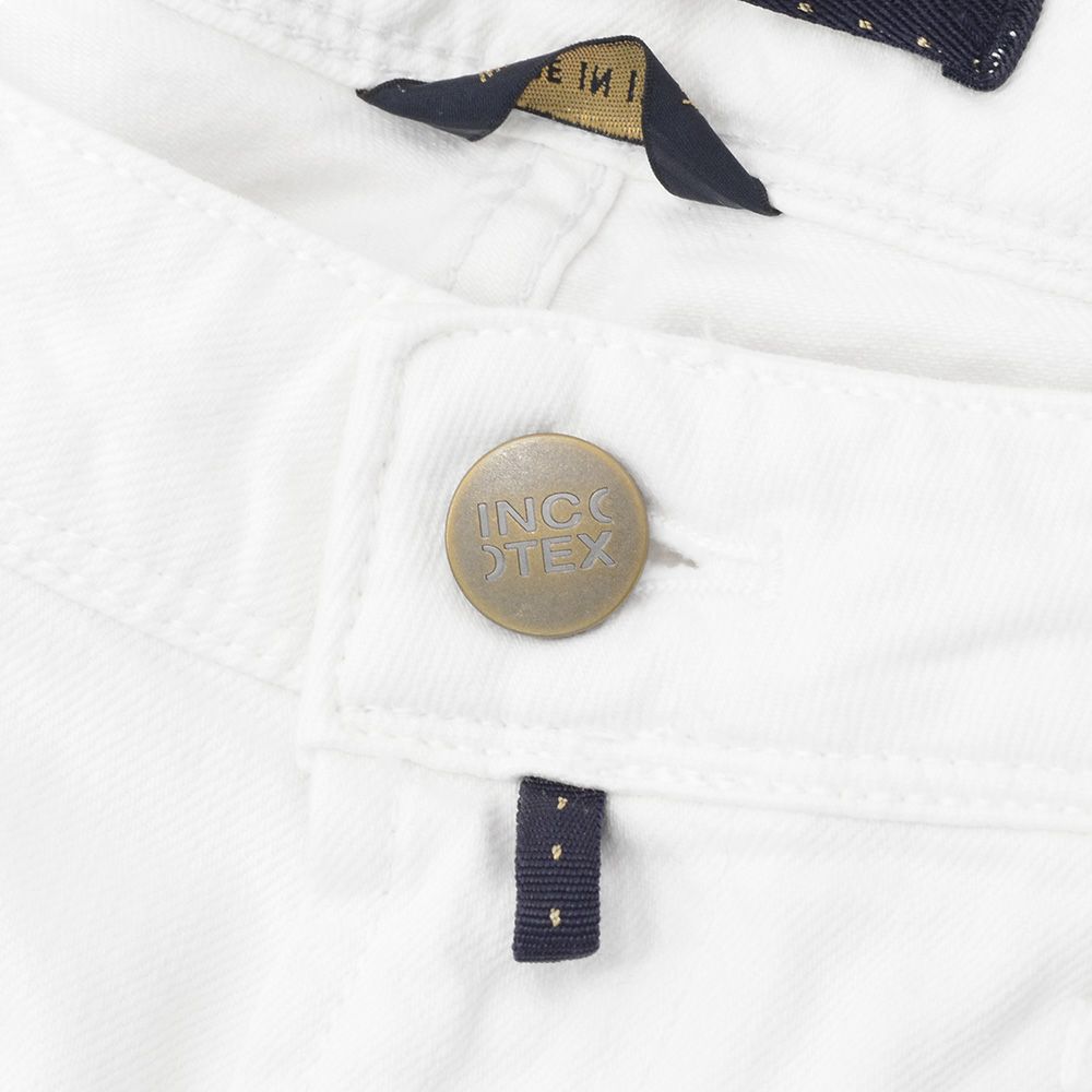 【preSALE!20%off】インコテックスブルーディヴィジョンINCOTEXBLUEDIVISIONデニムパンツメンズストレッチジーンズホワイトスリムテーパードレザーバックパッチ国内正規品でらでら公式ブランド