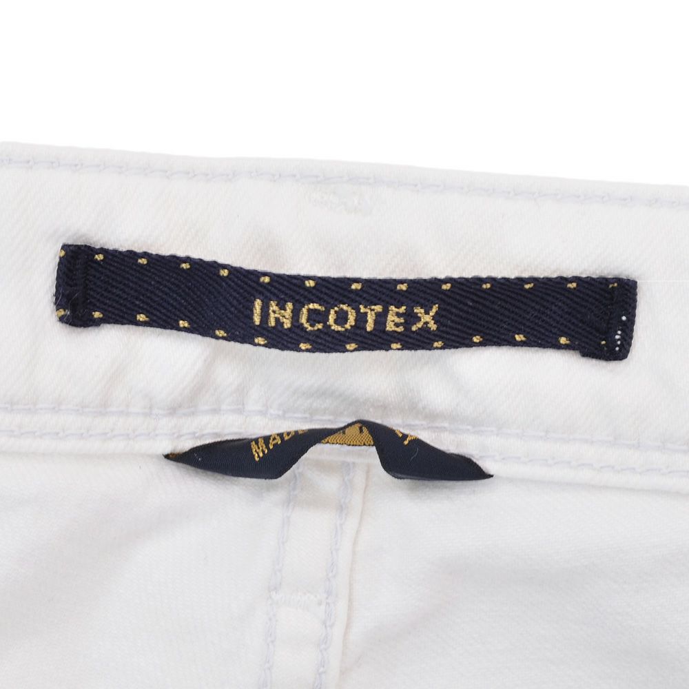 【preSALE!20%off】インコテックスブルーディヴィジョンINCOTEXBLUEDIVISIONデニムパンツメンズストレッチジーンズホワイトスリムテーパードレザーバックパッチ国内正規品でらでら公式ブランド