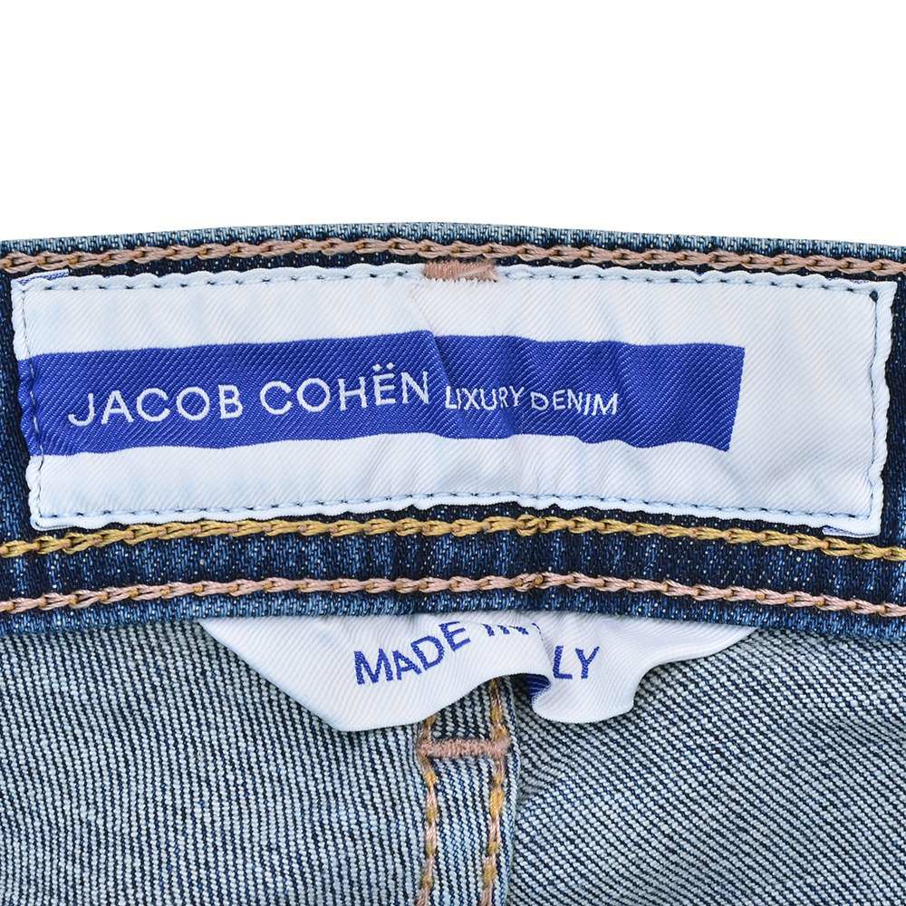 ヤコブコーエンJACOBCOHENデニムパンツメンズストレッチジーンズNICKSLIMニックスリムモデルインディゴウォッシュスーパースリムフィットハラコバックパッチ国内正規品でらでら公式ブランド