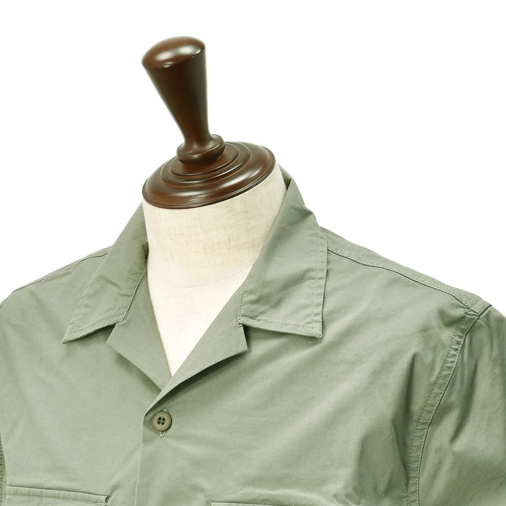 リプレイREPLAYサファリシャツメンズM4116半袖シャツオリーブグレーコットンポリオープンカラーシャツボックスシルエット国内正規品でらでら公式ブランド