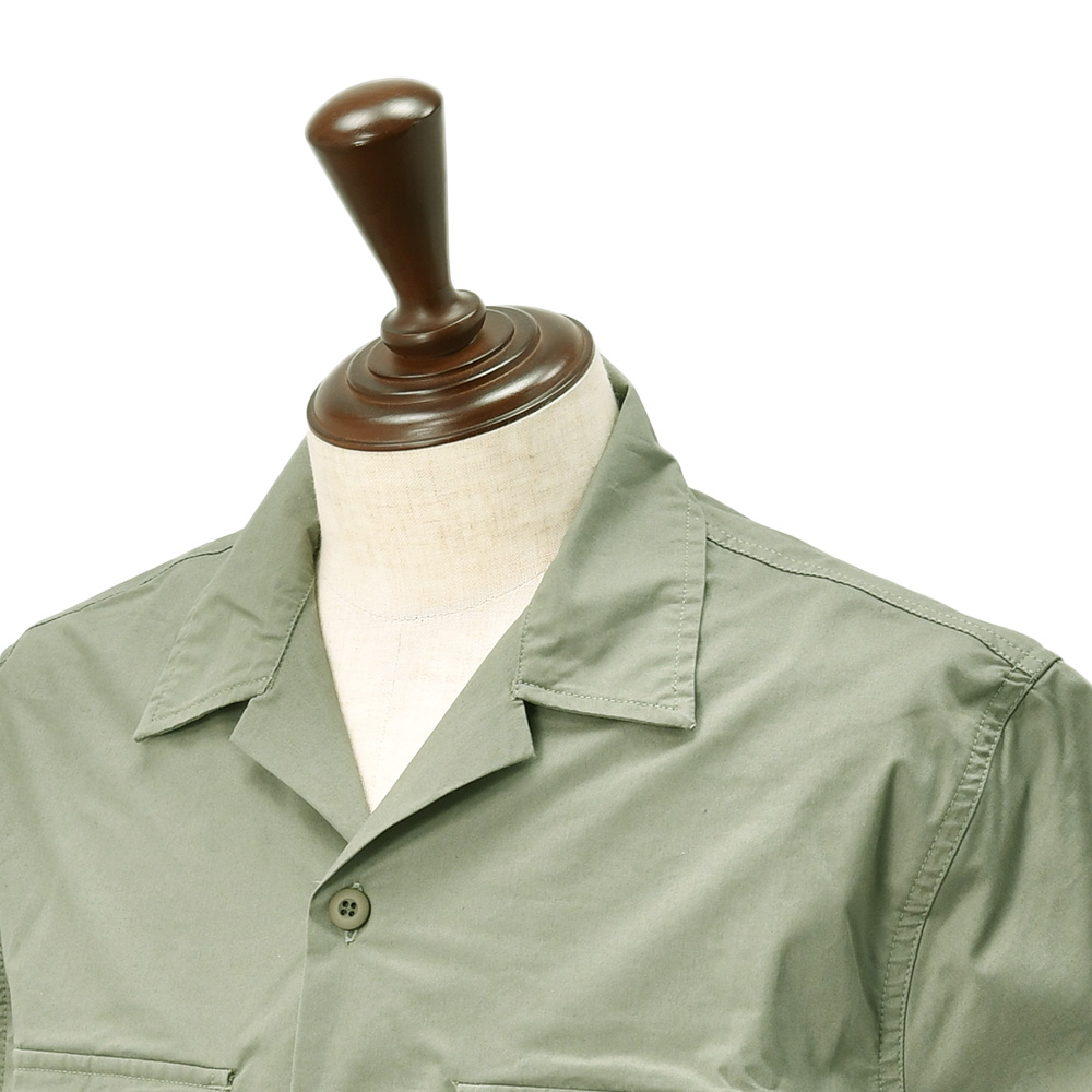 リプレイREPLAYサファリシャツメンズM4116半袖シャツオリーブグレーコットンポリオープンカラーシャツボックスシルエット国内正規品でらでら公式ブランド