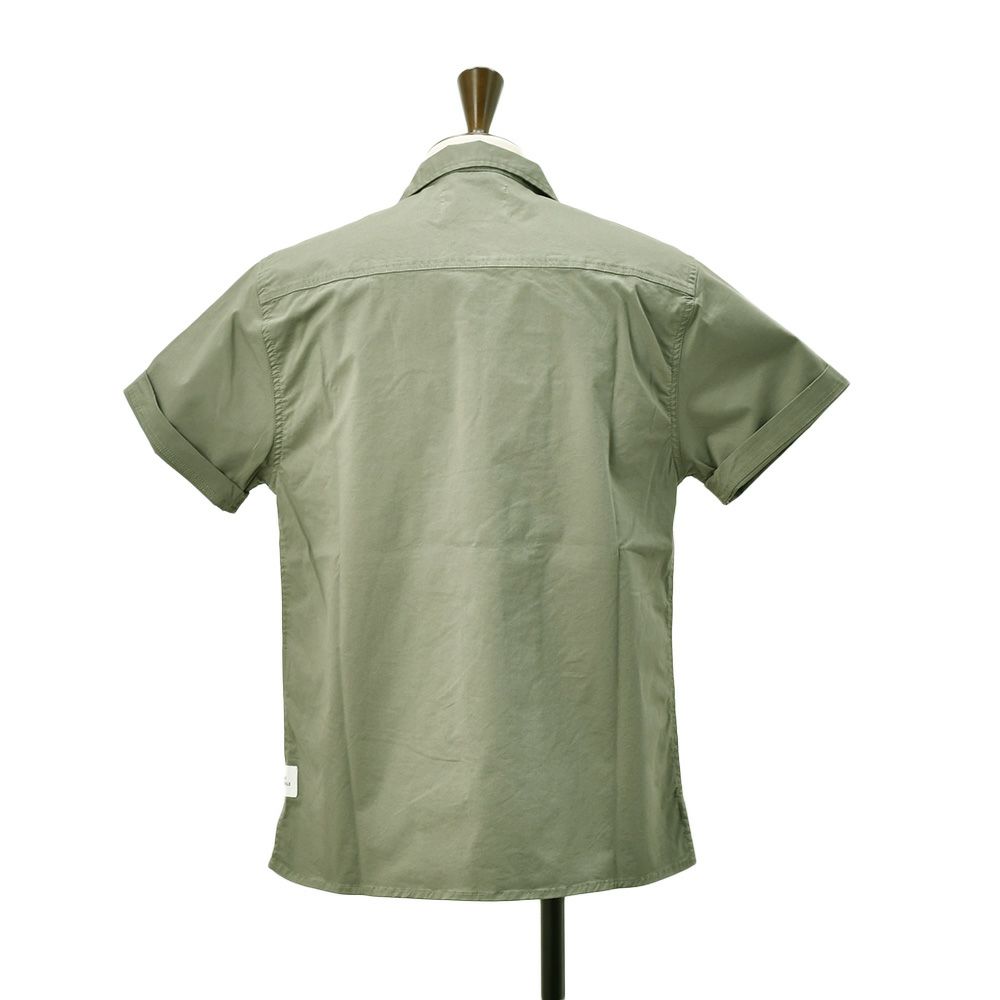 リプレイREPLAYサファリシャツメンズM4116半袖シャツオリーブグレーコットンポリオープンカラーシャツボックスシルエット国内正規品でらでら公式ブランド