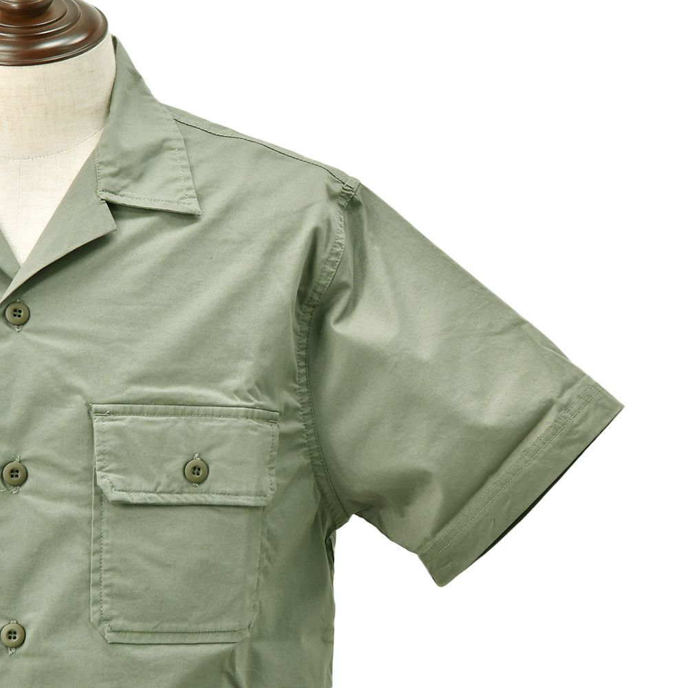 リプレイREPLAYサファリシャツメンズM4116半袖シャツオリーブグレーコットンポリオープンカラーシャツボックスシルエット国内正規品でらでら公式ブランド