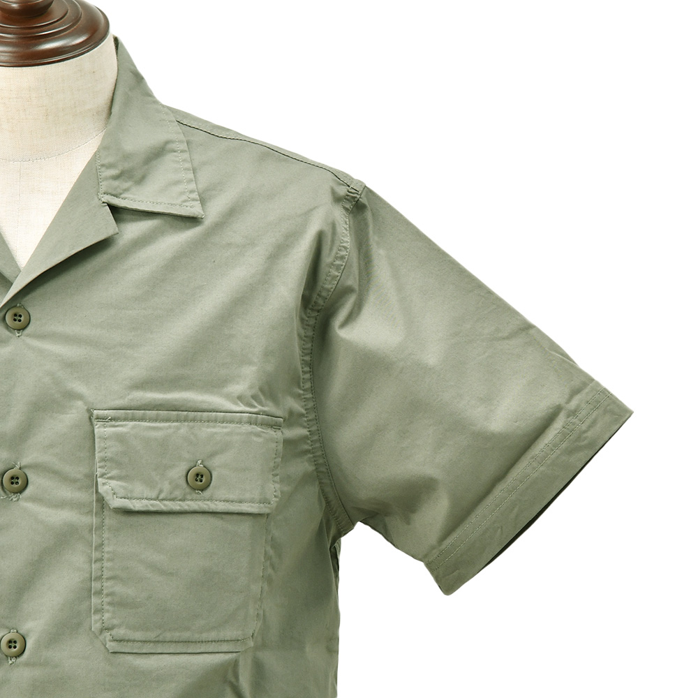 リプレイREPLAYサファリシャツメンズM4116半袖シャツオリーブグレーコットンポリオープンカラーシャツボックスシルエット国内正規品でらでら公式ブランド