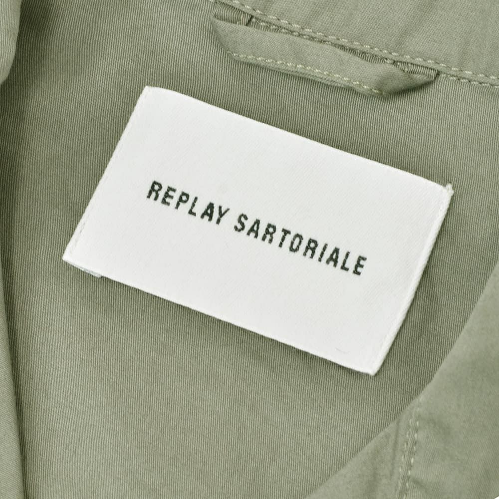 リプレイREPLAYサファリシャツメンズM4116半袖シャツオリーブグレーコットンポリオープンカラーシャツボックスシルエット国内正規品でらでら公式ブランド