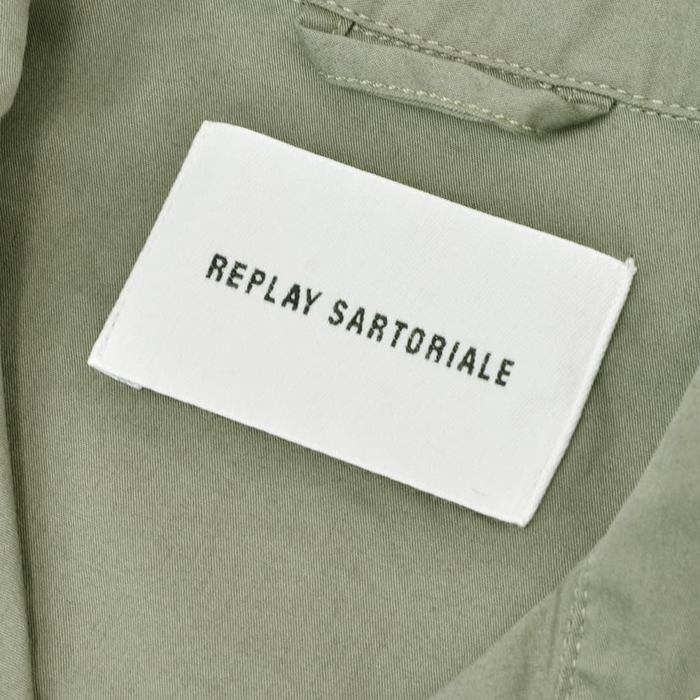 リプレイREPLAYサファリシャツメンズM4116半袖シャツオリーブグレーコットンポリオープンカラーシャツボックスシルエット国内正規品でらでら公式ブランド