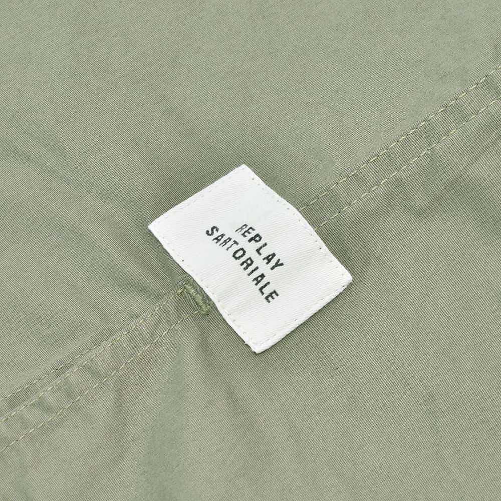 リプレイREPLAYサファリシャツメンズM4116半袖シャツオリーブグレーコットンポリオープンカラーシャツボックスシルエット国内正規品でらでら公式ブランド
