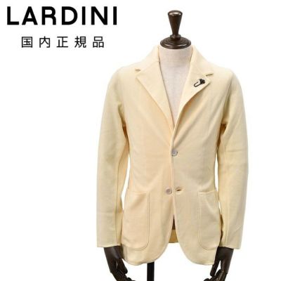【preSALE!20%off】ラルディーニLARDINIニットジャケットメンズ2つ釦シングルフロントJBLJM56コットン100%ミラノリブイエローベージュカーディガンブート二エール付国内正規品でらでら公式ブランド