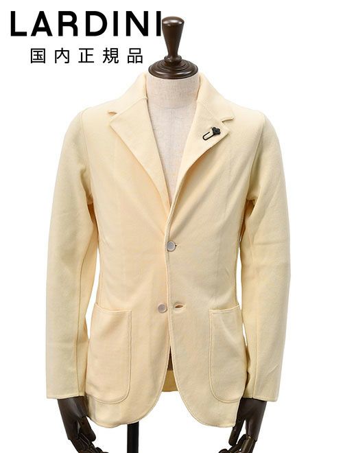 【preSALE!20%off】ラルディーニLARDINIニットジャケットメンズ2つ釦シングルフロントJBLJM56コットン100%ミラノリブイエローベージュカーディガンブート二エール付国内正規品でらでら公式ブランド