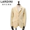 【preSALE!20%off】ラルディーニLARDINIニットジャケットメンズ2つ釦シングルフロントJBLJM56コットン100%ミラノリブイエローベージュカーディガンブート二エール付国内正規品でらでら公式ブランド