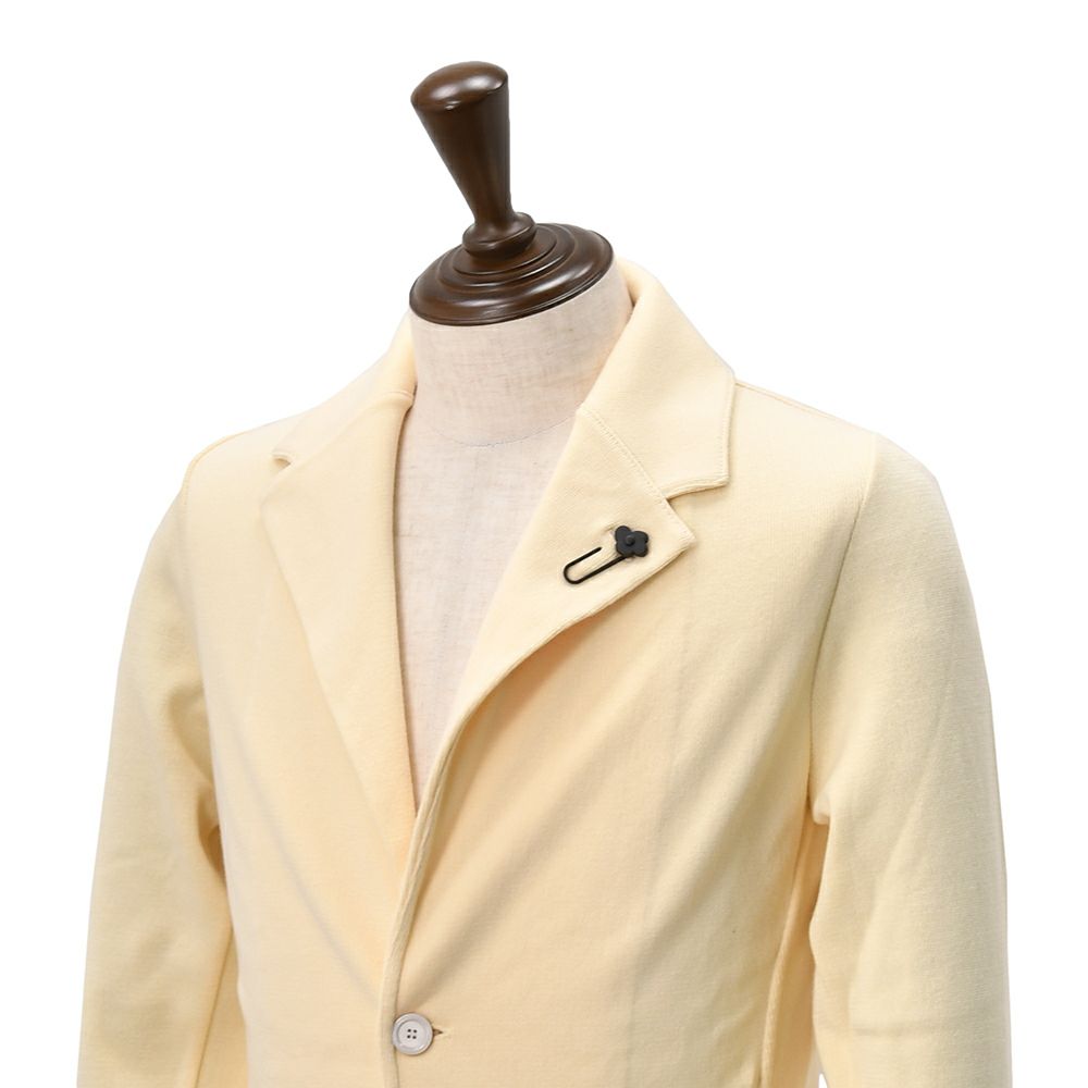 【preSALE!20%off】ラルディーニLARDINIニットジャケットメンズ2つ釦シングルフロントJBLJM56コットン100%ミラノリブイエローベージュカーディガンブート二エール付国内正規品でらでら公式ブランド