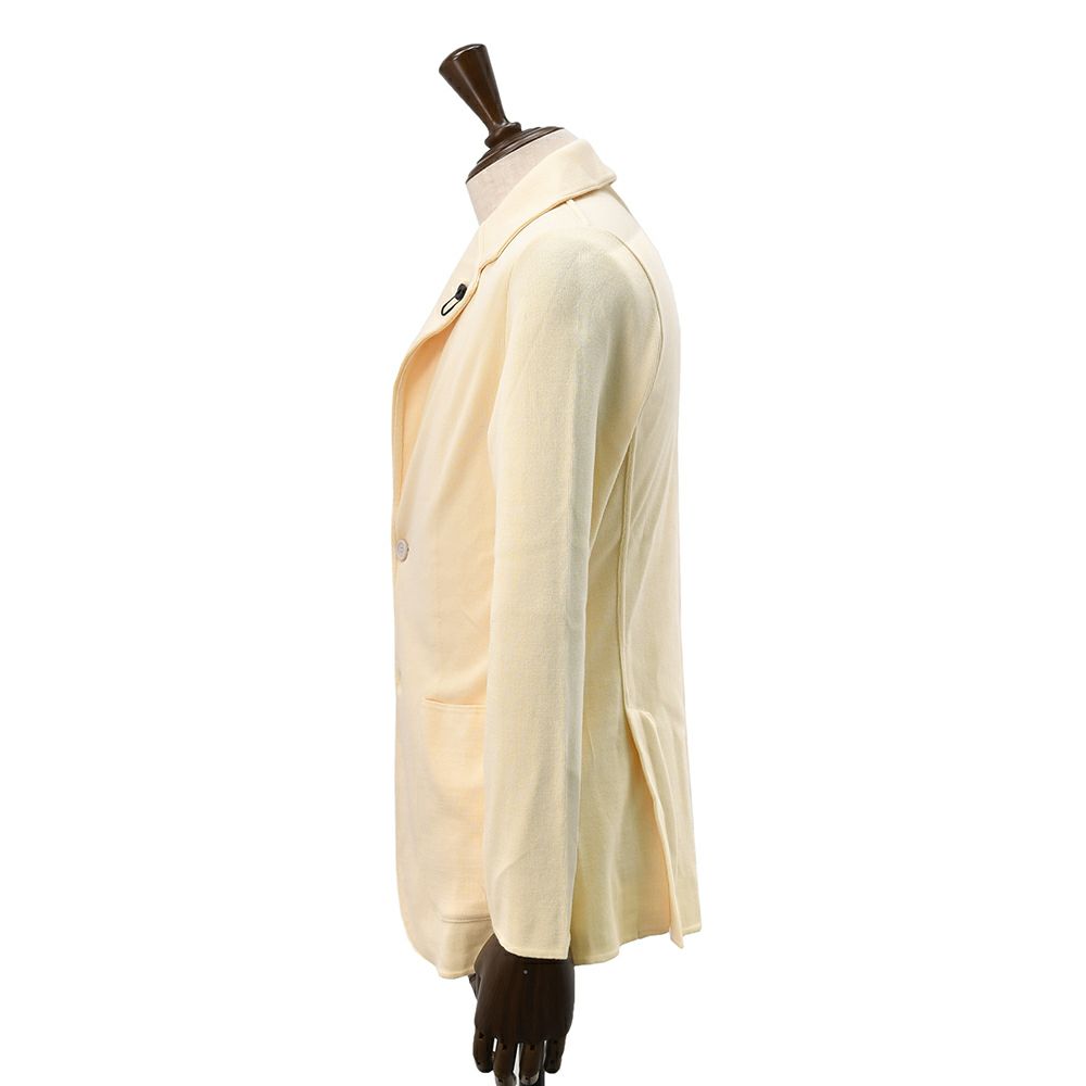 【preSALE!20%off】ラルディーニLARDINIニットジャケットメンズ2つ釦シングルフロントJBLJM56コットン100%ミラノリブイエローベージュカーディガンブート二エール付国内正規品でらでら公式ブランド