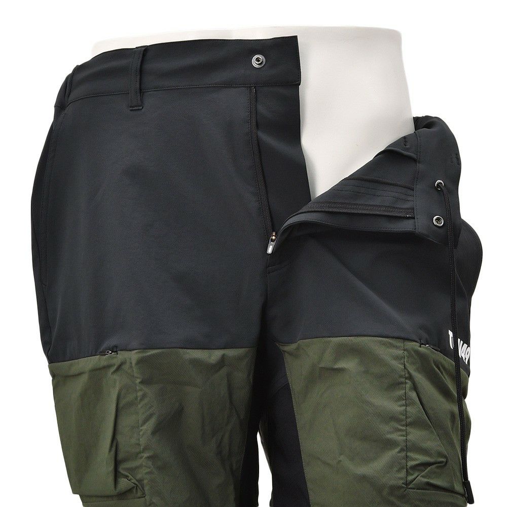 TFW49ティーエフダブリューフォーティーナインカーゴショーツメンズ半袖切り替えデザインブラック×カーキポリエステル吸水速乾接触冷感UVカット国内正規品でらでら公式ブランド