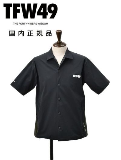 TFW49ティーエフダブリューフォーティーナインコーチシャツメンズ半袖切り替えデザインブラック×カーキポリエステル吸水速乾接触冷感UVカット国内正規品でらでら公式ブランド