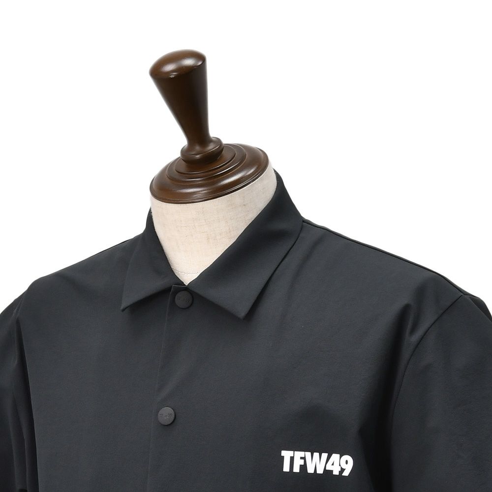 TFW49ティーエフダブリューフォーティーナインコーチシャツメンズ半袖切り替えデザインブラック×カーキポリエステル吸水速乾接触冷感UVカット国内正規品でらでら公式ブランド
