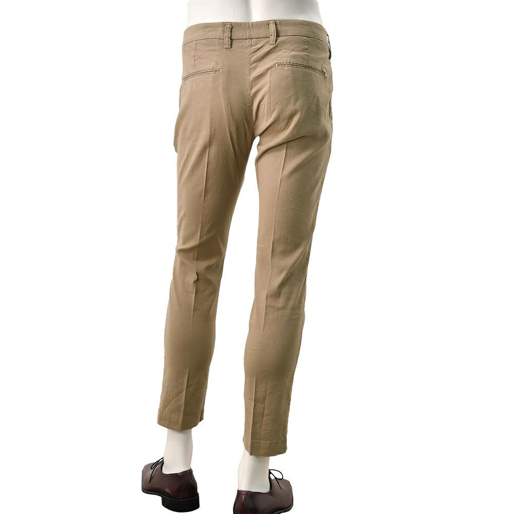 アントレアミENTREAMIS微ストレッチパンツメンズ8188モデルリネンコットンブラウンクロップド丈スリムテーパード薄手国内正規品でらでら公式ブランド